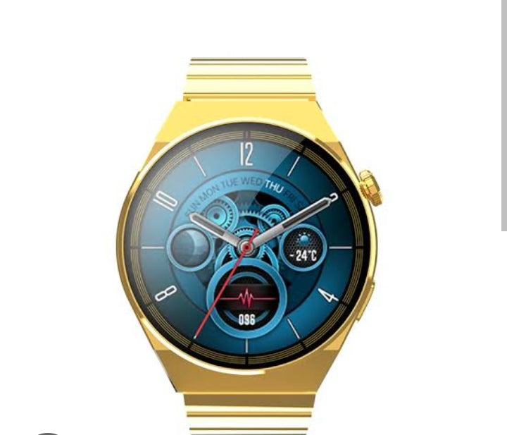 JS5 Golden 1.52inch Smart watch ECG Voice Assistant button relojes inteligente gold steel strap Watches